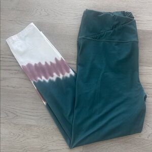 Maurices Tie Dye Luxe Leggings Light Green White Mauve Large